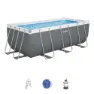 Bestway 56457 Power Steel 412x201x122cm Rechteckiges Rohrpool, Grey / blue, 8124L