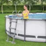 Bestway 56488 Steel Pro Max Ø457x107cm Runder Rohrpool, White / grey / blue, 14970L