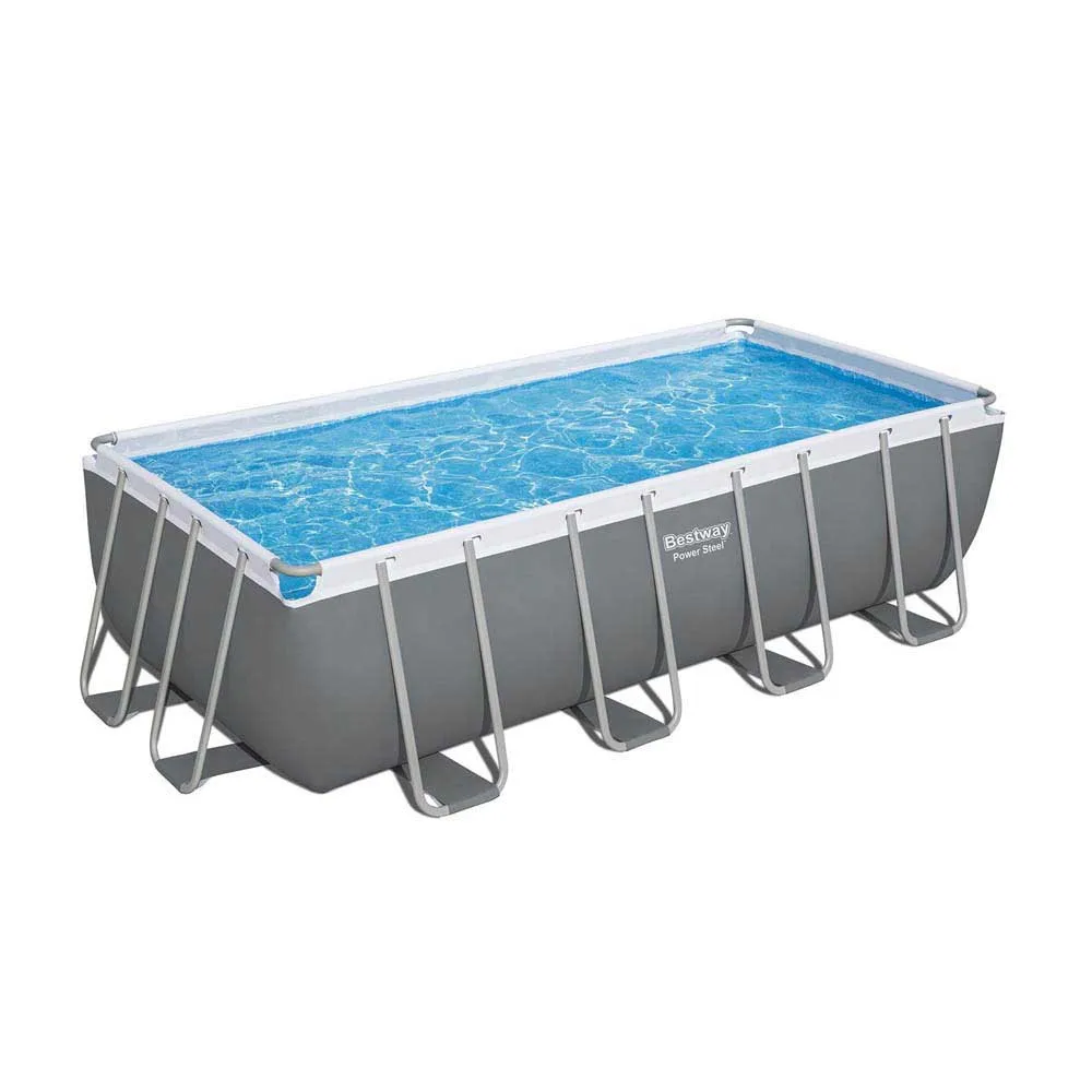 Bestway 56671 Power Steel 488x244x122cm Rechteckiges Rohrpool, Grey / blue, 11532L Bestway 56671 Power Steel 488x244x122cm Rechteckiges Rohrpool, Grey / blue, 11532L
