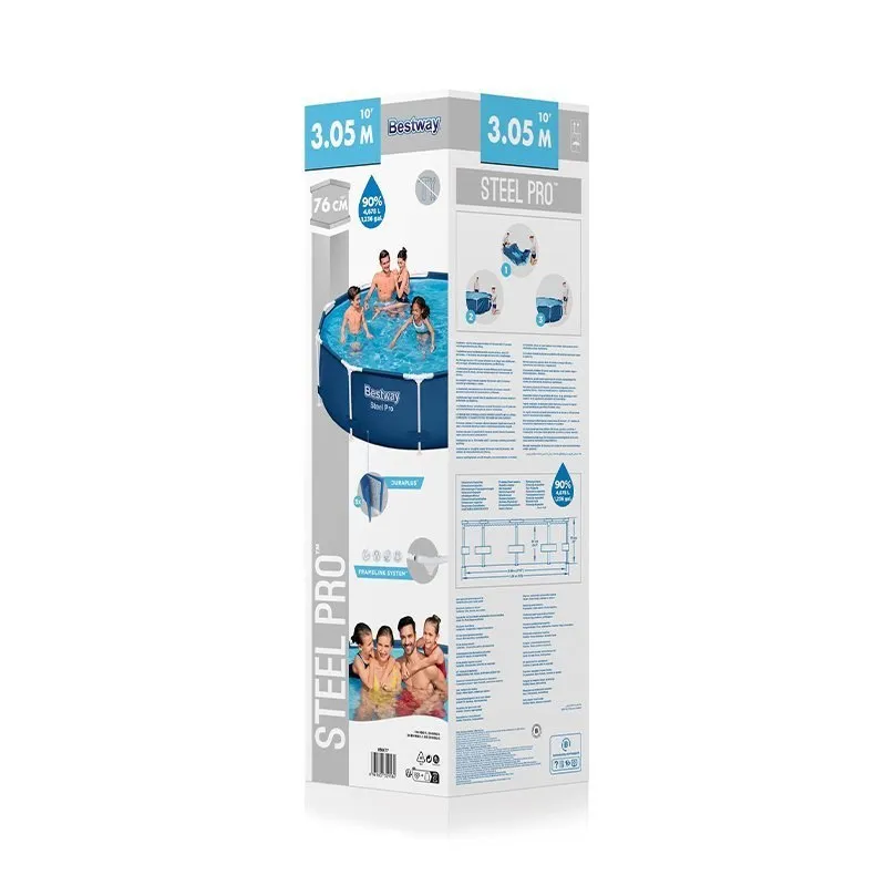 Bestway 56677 Steel Pro Ø305x76cm Runder Rohrpool Ohne Filter/reinigung unisex, Blue / white, 4678L Bestway 56677 Steel Pro Ø305x76cm Runder Rohrpool Ohne Filter/reinigung unisex, Blue / white, 4678L