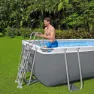 Bestway 56716 Power Steel Swim Vista 549x274x122cm Ovales Rohrpool, Grey / blue, 13430L