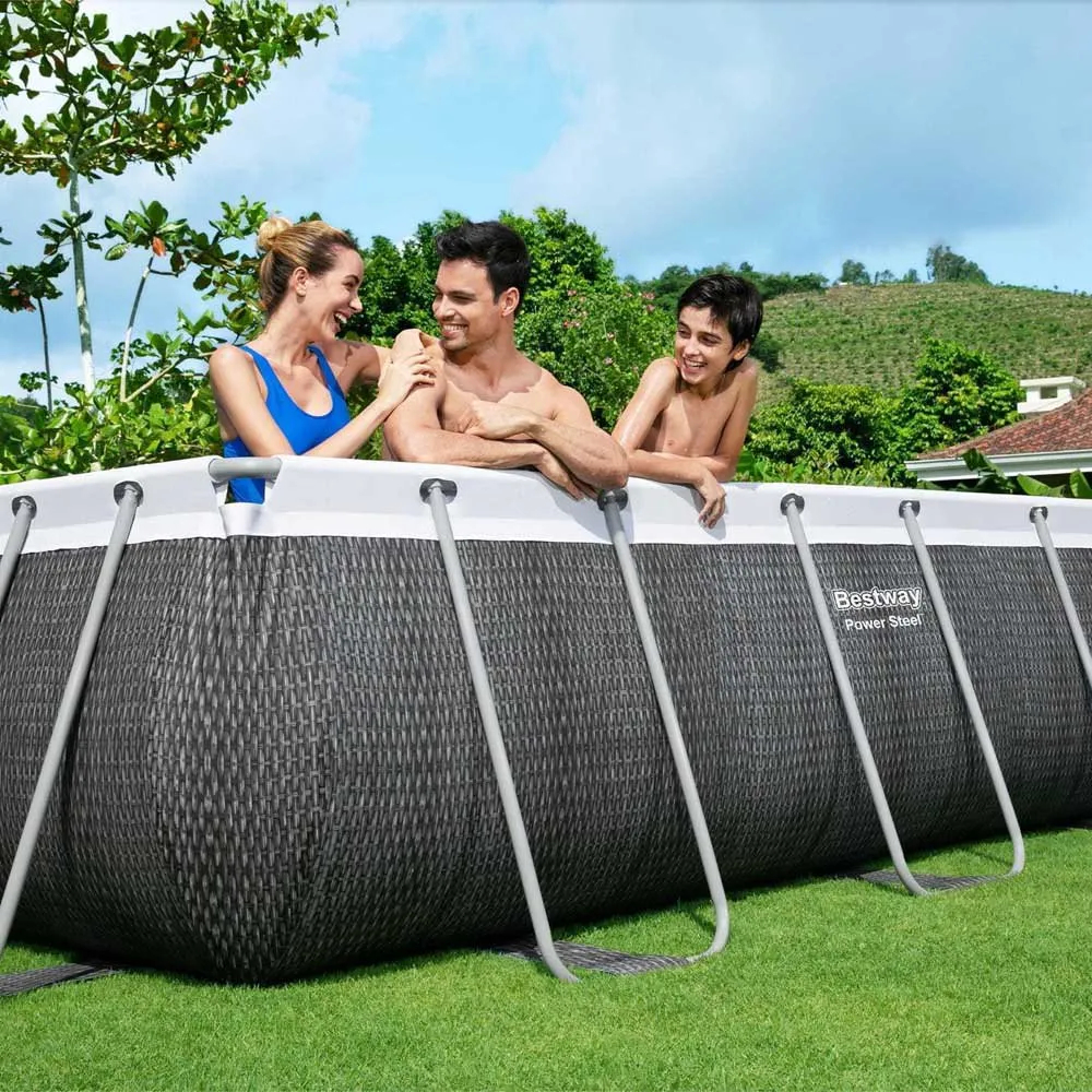 Bestway 56721 Power Steel 404x201x100cm Rechteckiges Rohrpool, Grey / blue, 6478L Bestway 56721 Power Steel 404x201x100cm Rechteckiges Rohrpool, Grey / blue, 6478L