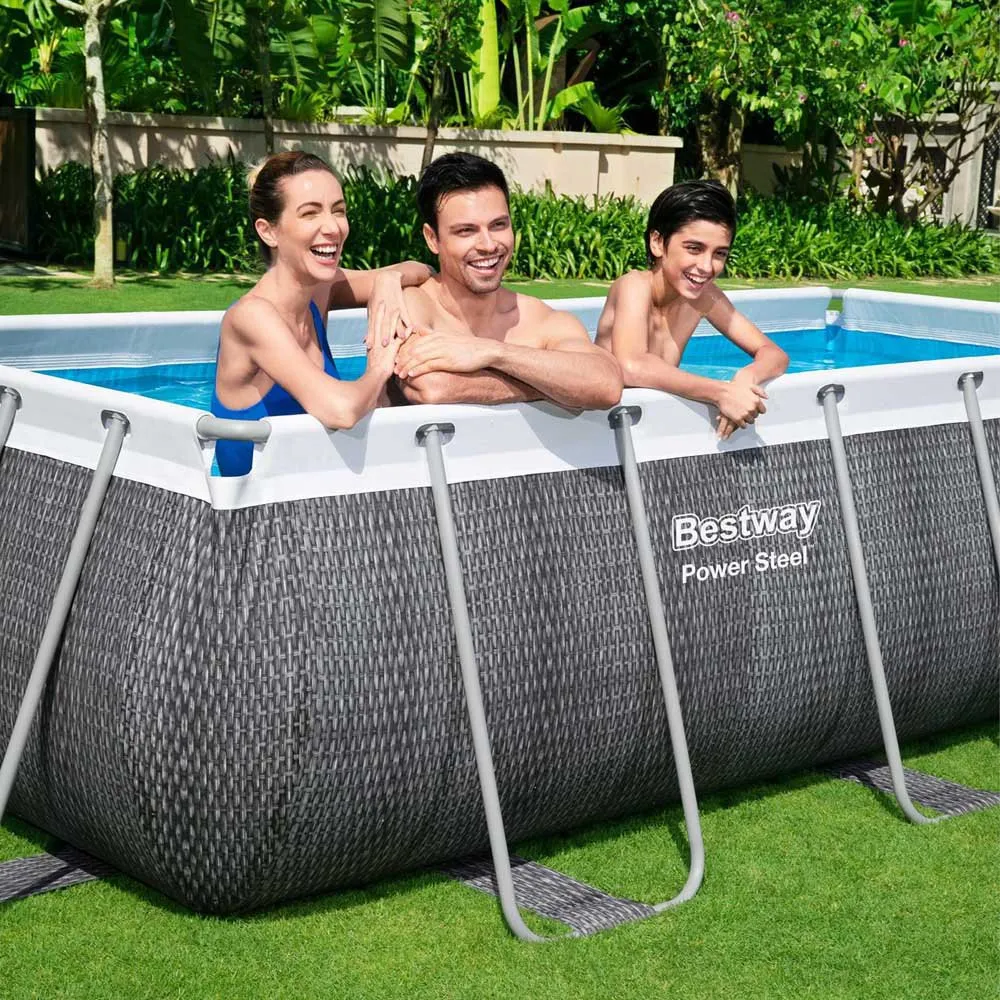 Bestway 56721 Power Steel 404x201x100cm Rechteckiges Rohrpool, Grey / blue, 6478L Bestway 56721 Power Steel 404x201x100cm Rechteckiges Rohrpool, Grey / blue, 6478L