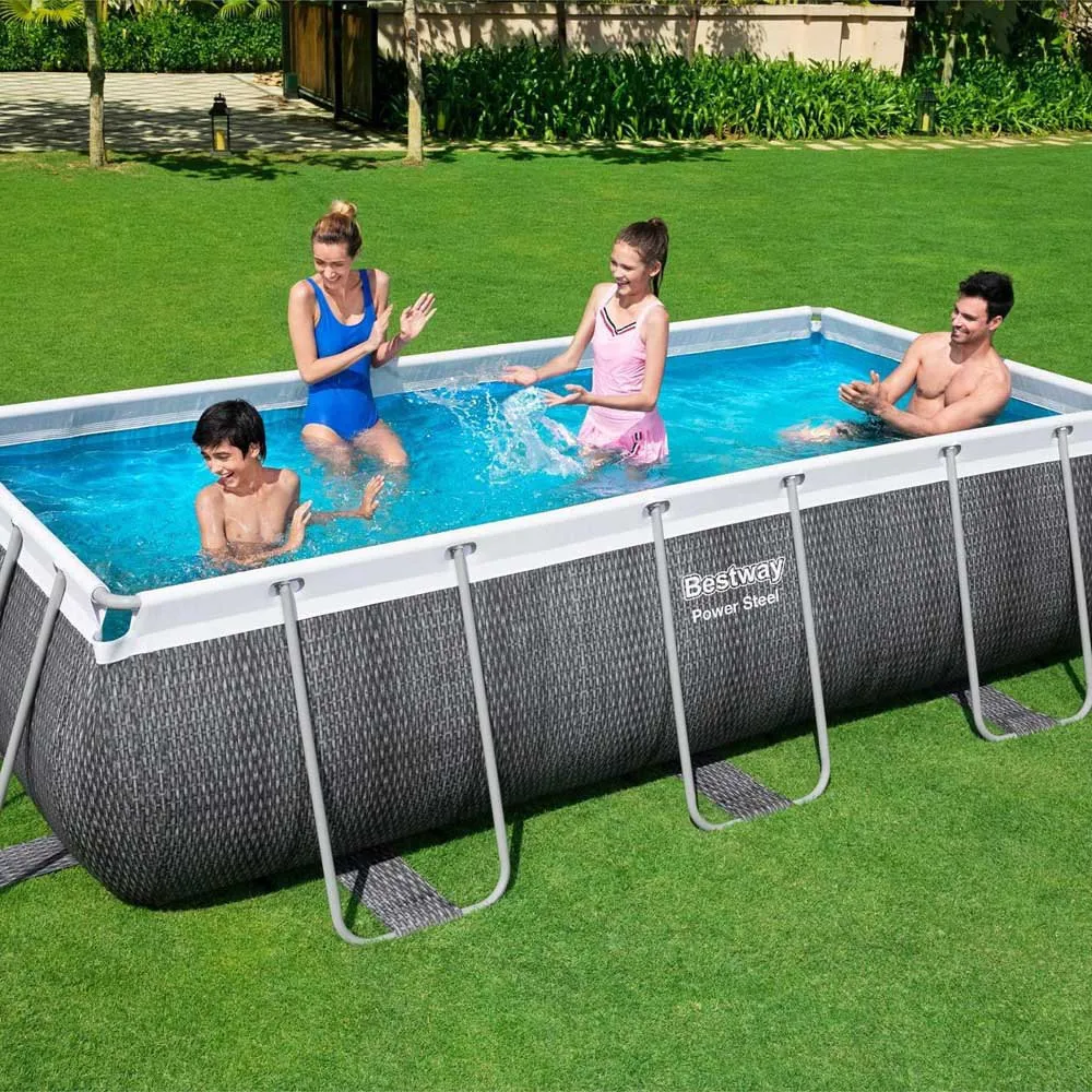 Bestway 56721 Power Steel 404x201x100cm Rechteckiges Rohrpool, Grey / blue, 6478L Bestway 56721 Power Steel 404x201x100cm Rechteckiges Rohrpool, Grey / blue, 6478L