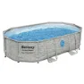 Bestway 56946 Power Steel Swim Vista 488x305x107cm Ovales Rohrpool, Grey / blue, 10949L