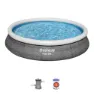 Bestway 57313 Fast Set Rattan Ø457x84cm Runder Aufblasbarer Pool, Blue, 9677L