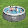Bestway 57313 Fast Set Rattan Ø457x84cm Runder Aufblasbarer Pool, Blue, 9677L
