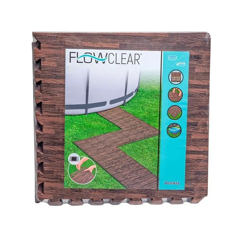 Bestway 58712 Schwimmbadbodenschutz 12 Einheiten, Brown, 50 x 50cm Bestway 58712 Schwimmbadbodenschutz 12 Einheiten, Brown, 50 x 50cm