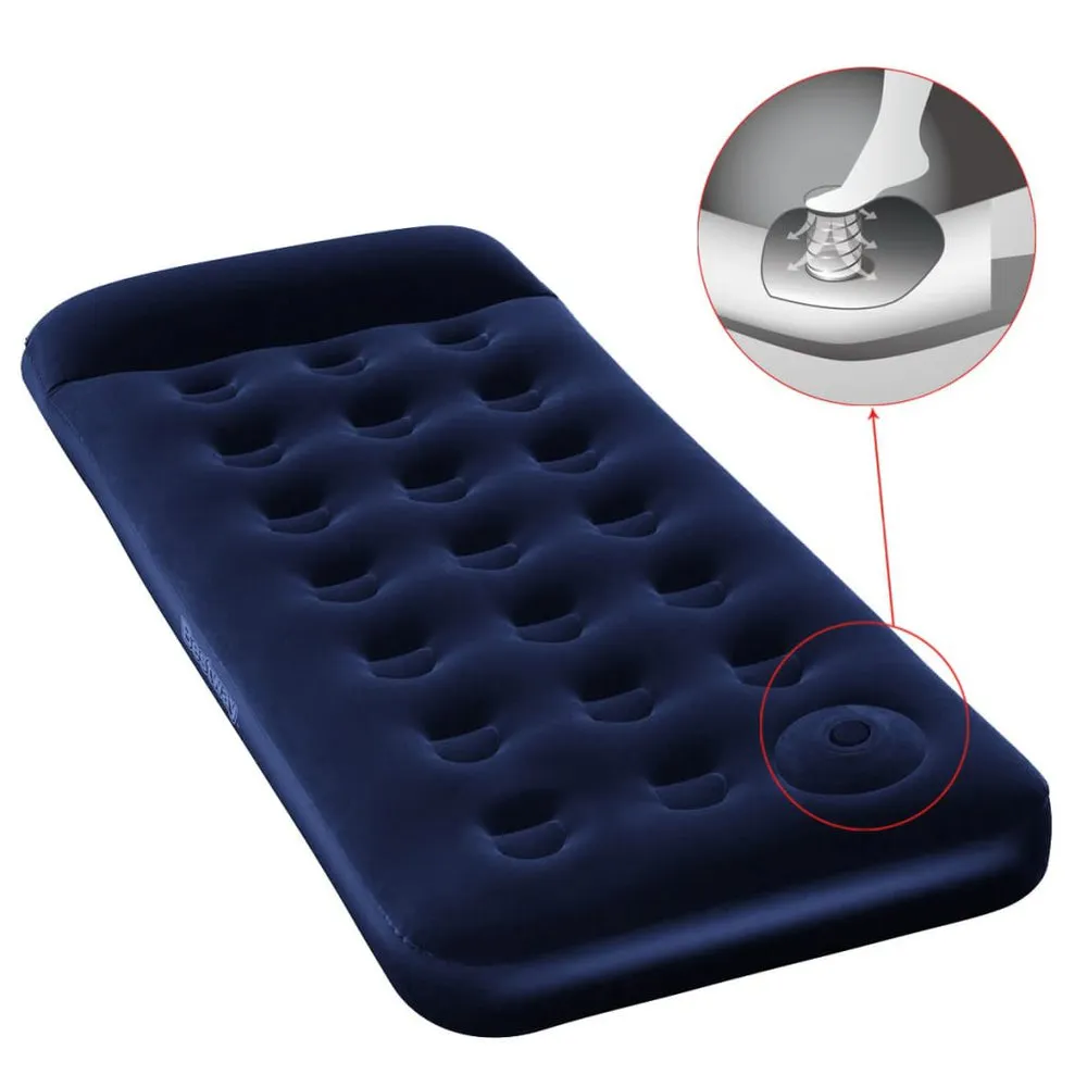 Bestway Aufblasbare Beflockte Luftmatratze Mit Eingebauter Fußpumpe, Blue, 185 x 76 x 28cm Bestway Aufblasbare Beflockte Luftmatratze Mit Eingebauter Fußpumpe, Blue, 185 x 76 x 28cm