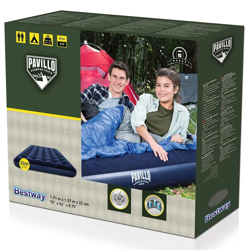 Bestway Aufblasbare Beflockte Matratze 191x137x22 Cm, Blue, One Size