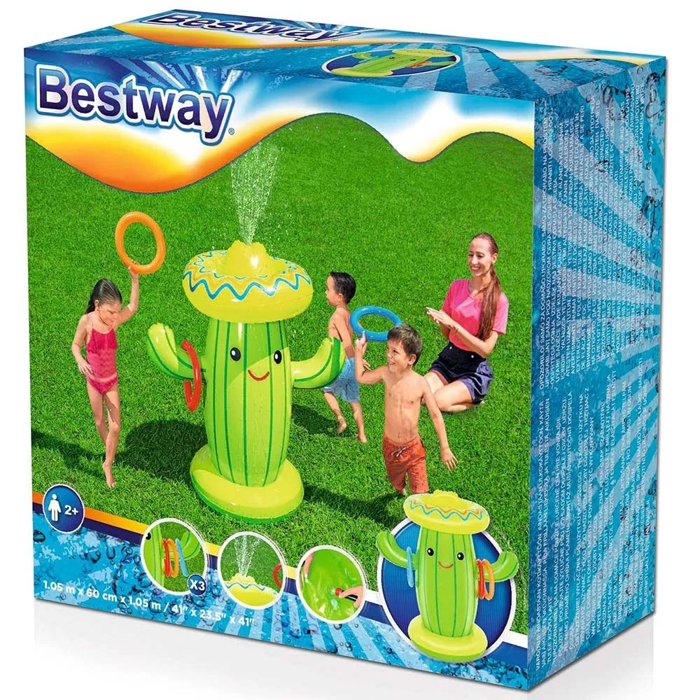 Bestway Aufblasbares Kaktus-set Mit Wassersprüher Und Ringen 105x60 Cm unisex, Multicolor, One Size