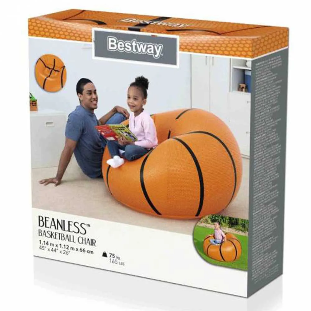 Bestway Basketball Air Inflatable Sofa Aufblasbares Sofa, Orange / black, +6Y Bestway Basketball Air Inflatable Sofa Aufblasbares Sofa, Orange / black, +6Y