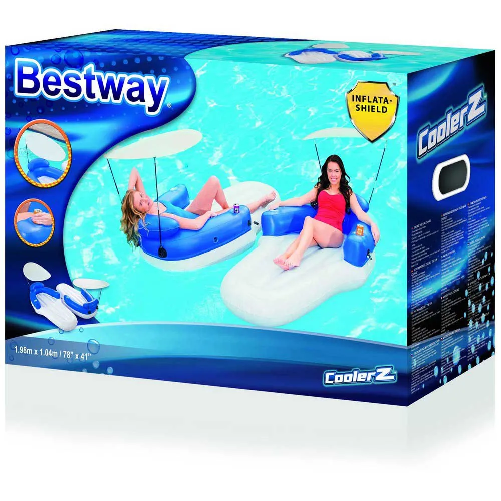 Bestway Coolerz Der Lustige Aufblasbare Sessel-liegestuhl, White / royal, 198 x 104cm Bestway Coolerz Der Lustige Aufblasbare Sessel-liegestuhl, White / royal, 198 x 104cm