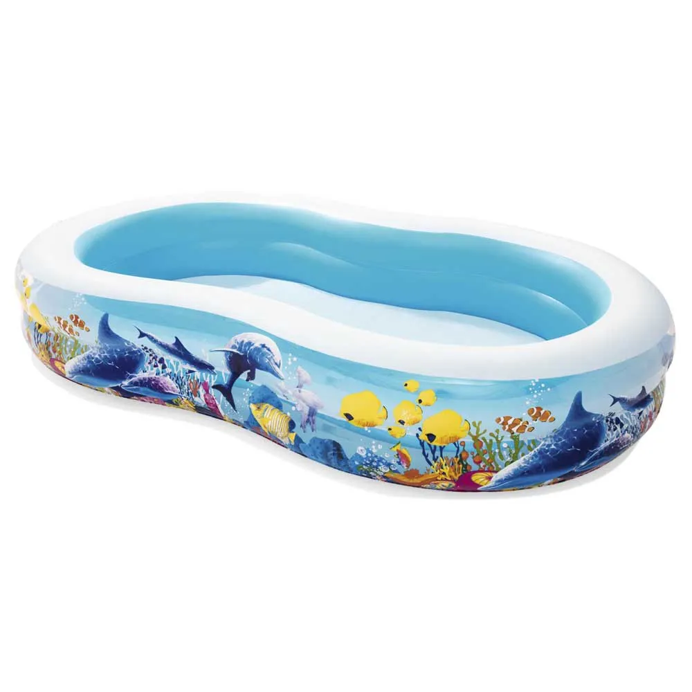 Bestway Family 262x157x46 Cm Ovaler Aufblasbarer Pool, Blue / white, 544L Bestway Family 262x157x46 Cm Ovaler Aufblasbarer Pool, Blue / white, 544L