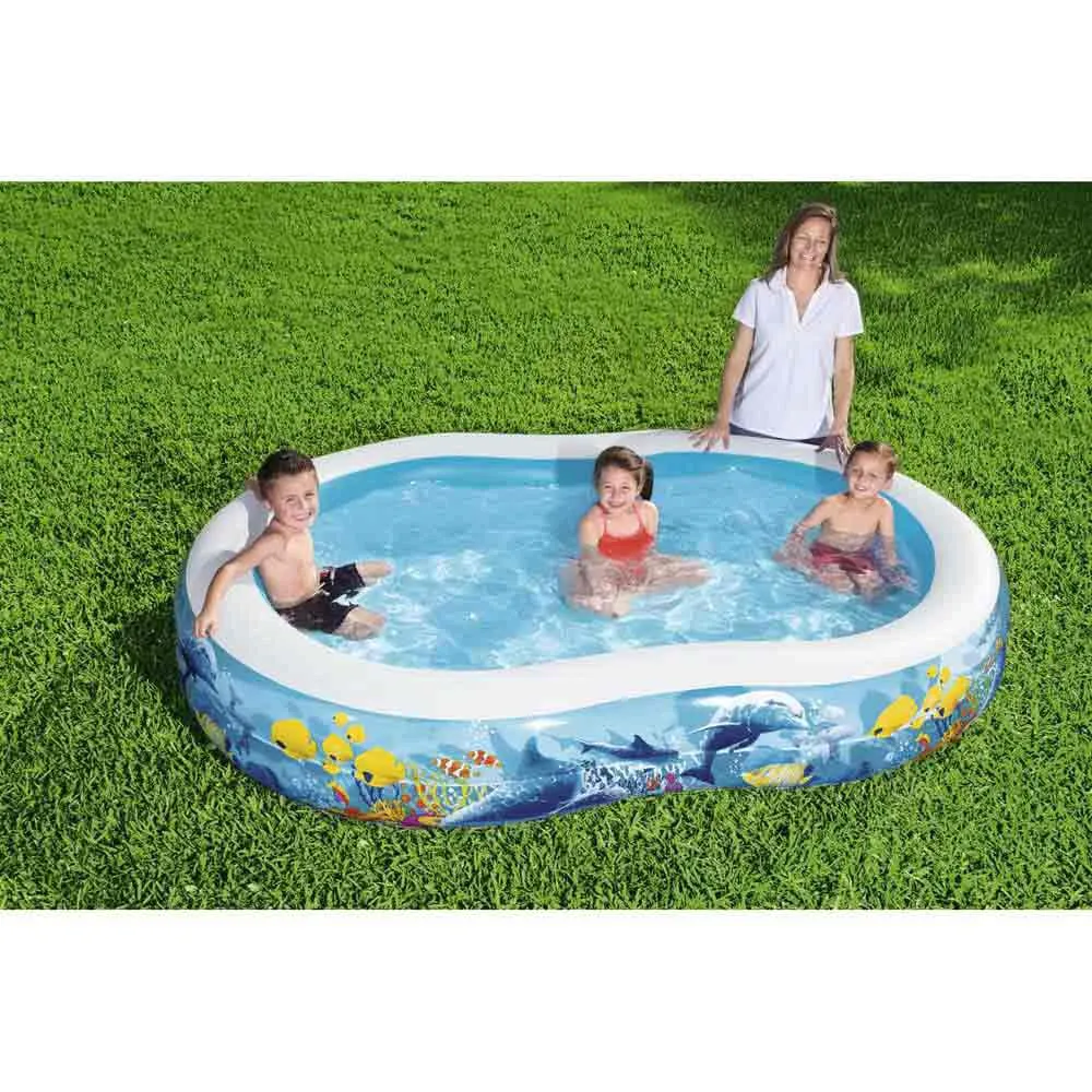 Bestway Family 262x157x46 Cm Ovaler Aufblasbarer Pool, Blue / white, 544L Bestway Family 262x157x46 Cm Ovaler Aufblasbarer Pool, Blue / white, 544L