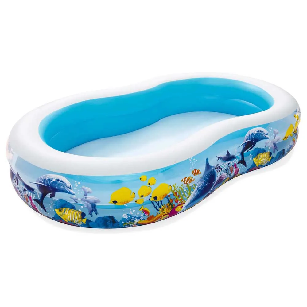 Bestway Family 262x157x46 Cm Ovaler Aufblasbarer Pool, Blue / white, 544L Bestway Family 262x157x46 Cm Ovaler Aufblasbarer Pool, Blue / white, 544L