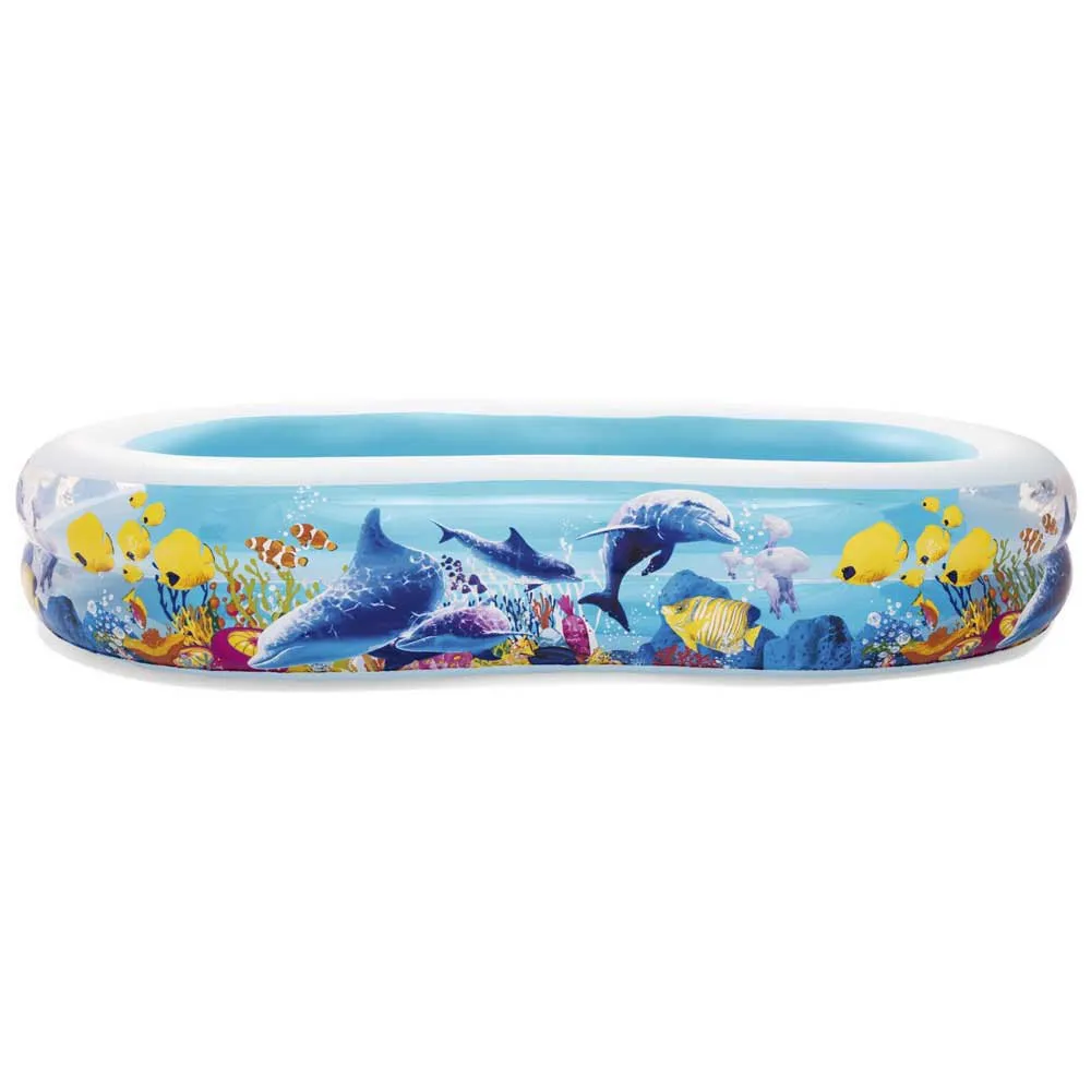 Bestway Family 262x157x46 Cm Ovaler Aufblasbarer Pool, Blue / white, 544L Bestway Family 262x157x46 Cm Ovaler Aufblasbarer Pool, Blue / white, 544L