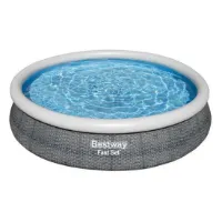 Bestway Fast Set Rattan Ø 366x76 Cm Runder Aufblasbarer Pool Bestway Fast Set Rattan Ø 366x76 Cm Runder Aufblasbarer Pool