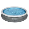 Bestway Fast Set Rattan Ø 366x76 Cm Runder Aufblasbarer Pool, Grey / blue, 5377L