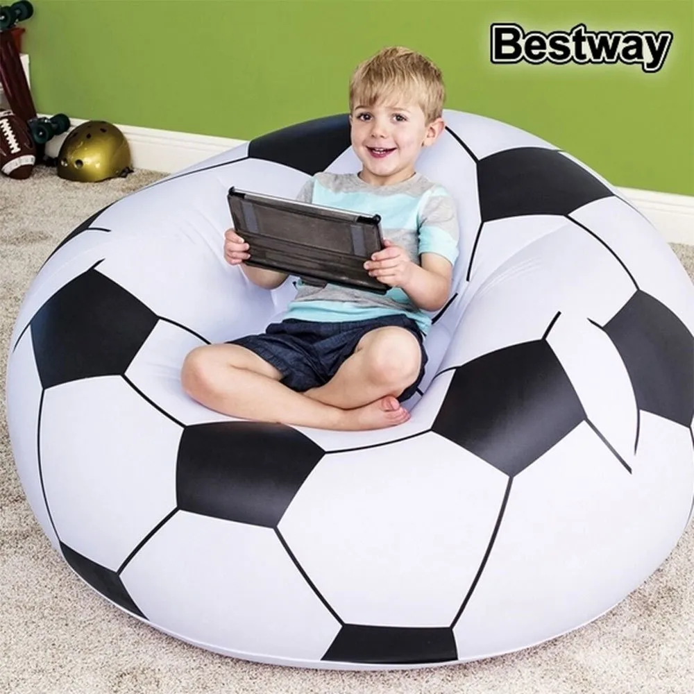 Bestway Football Air Inflatable Sofa Aufblasbares Sofa, White / black, +6Y Bestway Football Air Inflatable Sofa Aufblasbares Sofa, White / black, +6Y