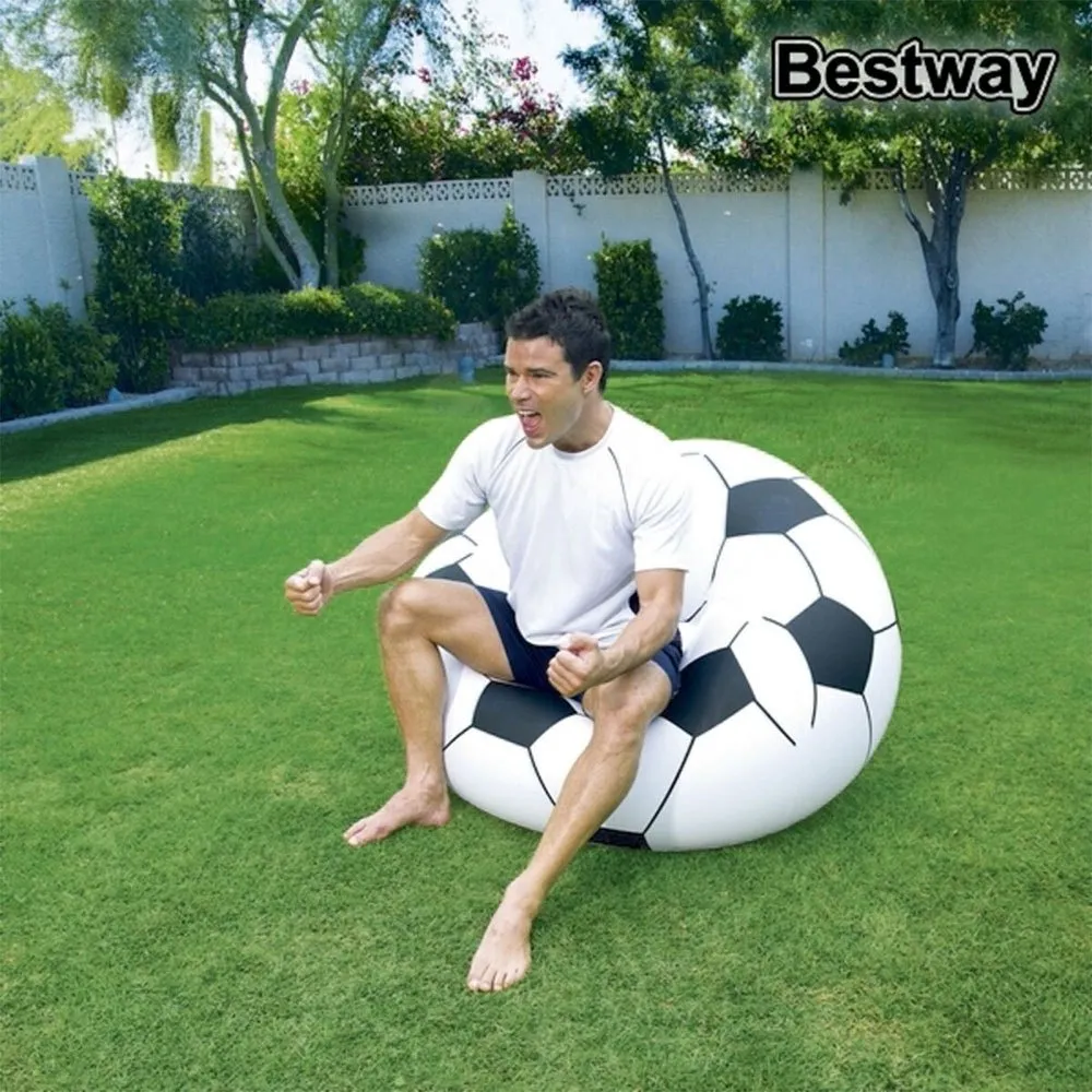 Bestway Football Air Inflatable Sofa Aufblasbares Sofa, White / black, +6Y Bestway Football Air Inflatable Sofa Aufblasbares Sofa, White / black, +6Y