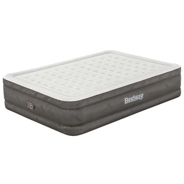 Bestway Fortech Tough Guard Twin Wave-beam Reinforced Doppel-luftbett Mit Eingebauter Pumpe, Beige, 203 x 152 x 46cm Bestway Fortech Tough Guard Twin Wave-beam Reinforced Doppel-luftbett Mit Eingebauter Pumpe, Beige, 203 x 152 x 46cm