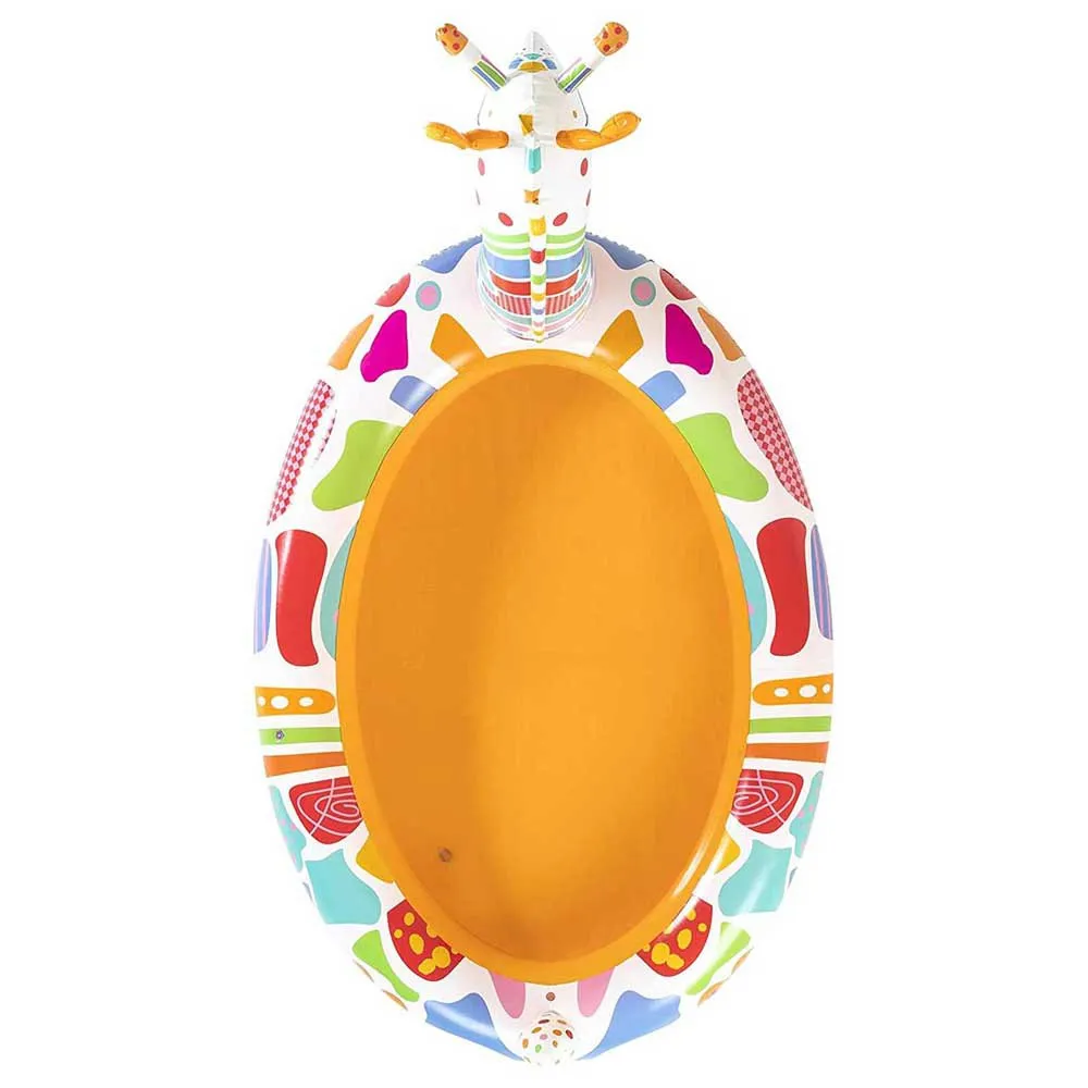 Bestway Goovy Giraffe Sprayer 266x157x127 Cm Ovales Aufstellbecken, Orange / white, 220L