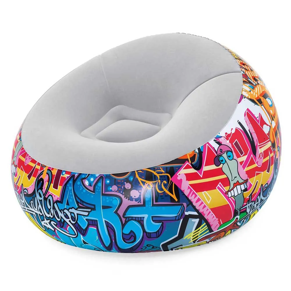 Bestway Graffitti Air Aufblasbares Sofa, Multicolour, 112 x 112 x 66cm