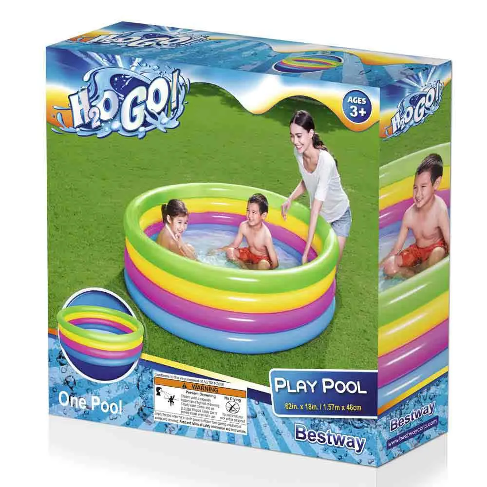 Bestway Ø157x46 Cm Runder Aufblasbarer Pool, Multicolor, 522L
