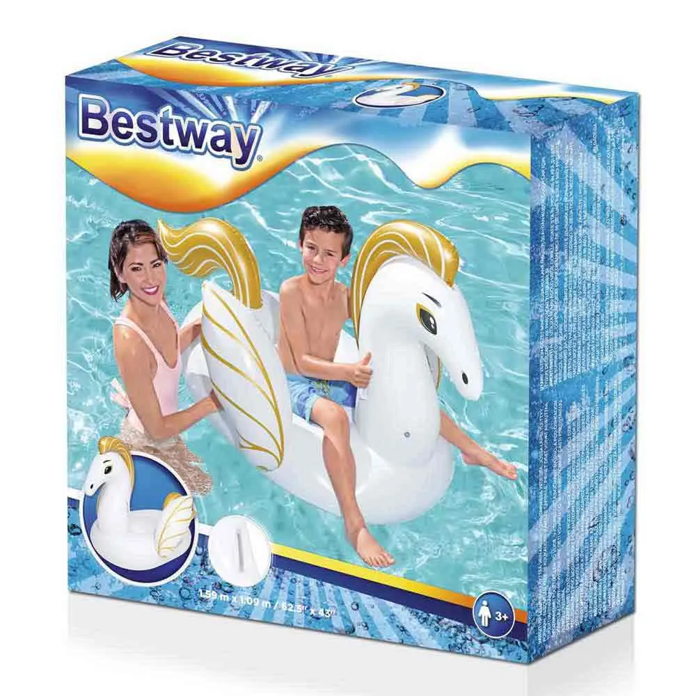 Bestway Pegasus Pool Luftmatratze, White / golden, 159 x 109cm Bestway Pegasus Pool Luftmatratze, White / golden, 159 x 109cm