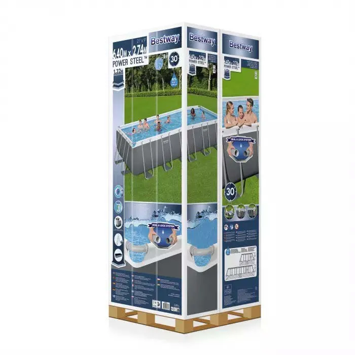 Bestway Power Steel 640x274x132 Cm Stahl Rechteckiger Aufstellpool Mit Rahmen, White / blue, 19281L Bestway Power Steel 640x274x132 Cm Stahl Rechteckiger Aufstellpool Mit Rahmen, White / blue, 19281L