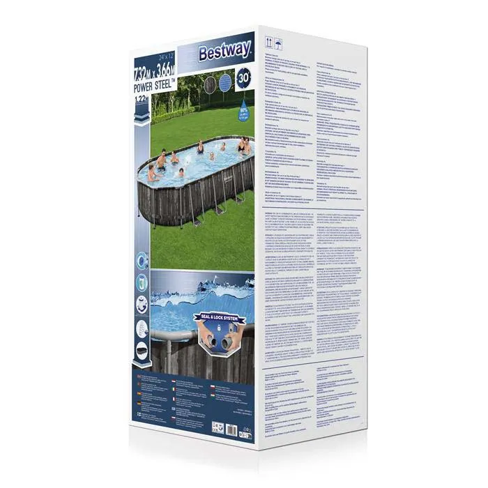 Bestway Power Steel 732x366x122 Cm Stahl Ovaler Poolrahmen Oberirdisch unisex, Grey / blue, 25495L Bestway Power Steel 732x366x122 Cm Stahl Ovaler Poolrahmen Oberirdisch unisex, Grey / blue, 25495L