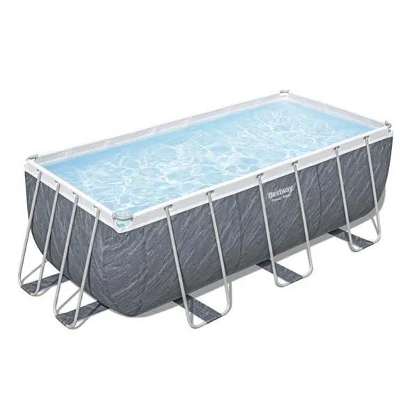 Bestway Power Steel Stone 412x201x122 Cm Stahl Rechteckiger Aufstellpool Mit Rahmen, Grey / blue, 8124L Bestway Power Steel Stone 412x201x122 Cm Stahl Rechteckiger Aufstellpool Mit Rahmen, Grey / blue, 8124L