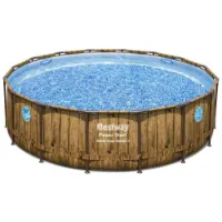Bestway Power Steel Swim Vista Series Wood Ø 488 X 122 Cm Stahl Runder Aufstellpool Bestway Power Steel Swim Vista Series Wood Ø 488 X 122 Cm Stahl Runder Aufstellpool