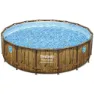 Bestway Power Steel Swim Vista Series Wood Ø 488 X 122 Cm Stahl Runder Aufstellpool, Brown / blue, 19480L