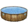 Bestway Power Steel Swim Vista Series Wood Ø 488 X 122 Cm Stahl Runder Aufstellpool, Brown / blue, 19480L