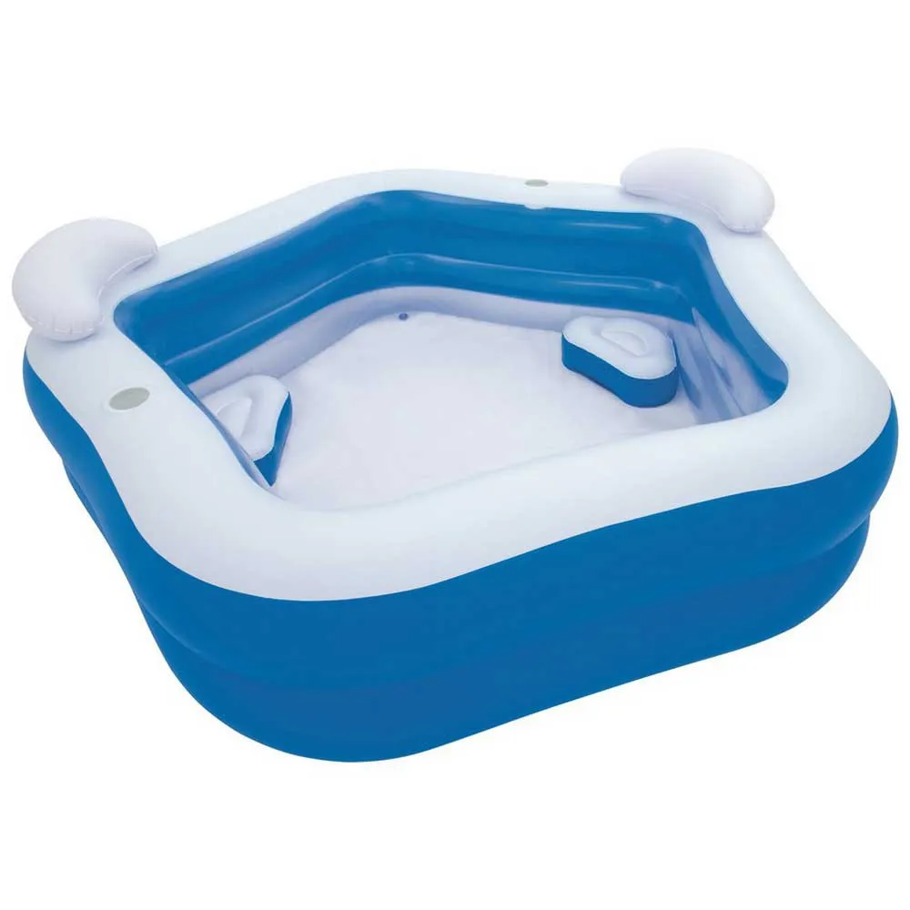Bestway Quadratischer Aufblasbarer Familienpool 213x207x69 Cm, Blue / white, 575L Bestway Quadratischer Aufblasbarer Familienpool 213x207x69 Cm, Blue / white, 575L