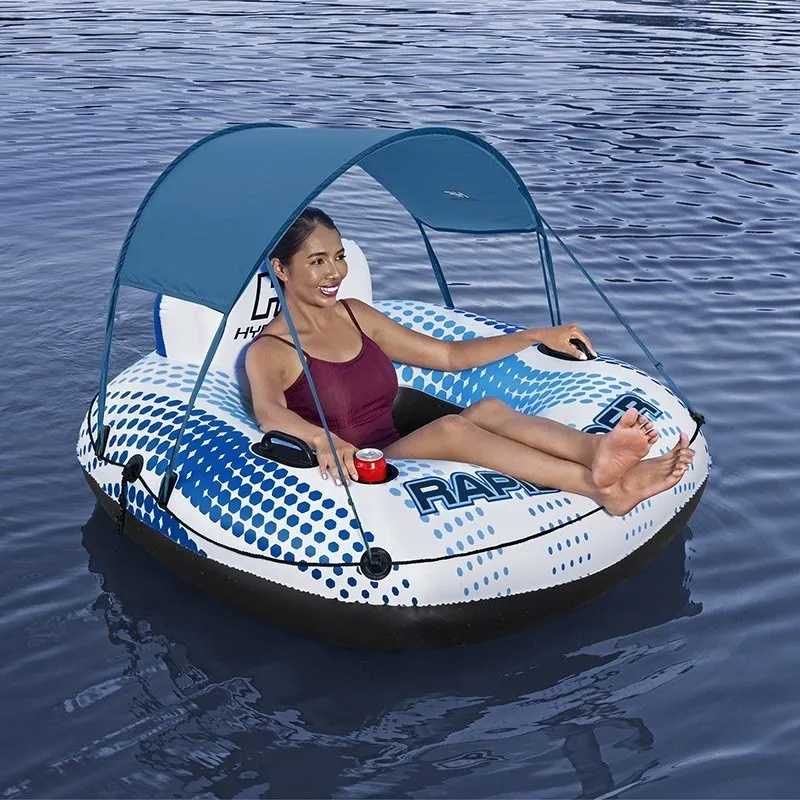 Bestway Rapid Rider Schwimmring Mit Sonnenschirm, Blue / white, 137cm Bestway Rapid Rider Schwimmring Mit Sonnenschirm, Blue / white, 137cm