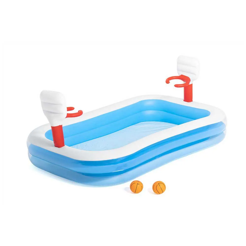 Bestway Rechteckiger Aufblasbarer Basketballpool 254x168x102 Cm, Multicolour, 636L Bestway Rechteckiger Aufblasbarer Basketballpool 254x168x102 Cm, Multicolour, 636L