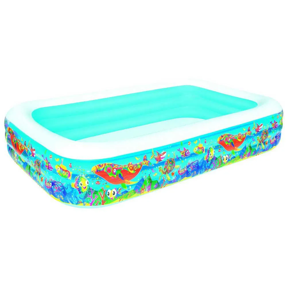 Bestway Rechteckiges Aufblasbares Planschbecken (aquarium) 305x183x56 Cm, Blue / white, 1161L Bestway Rechteckiges Aufblasbares Planschbecken (aquarium) 305x183x56 Cm, Blue / white, 1161L
