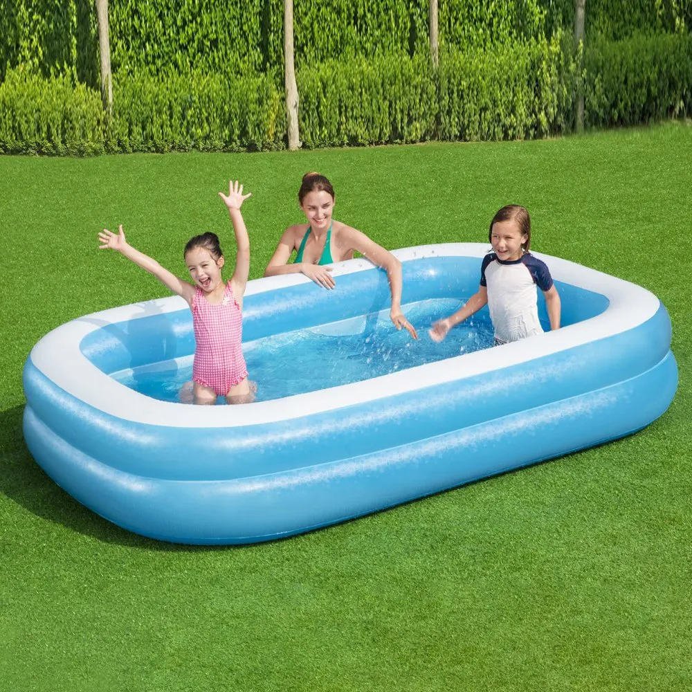 Bestway Rectangular Aufblasbarer Pool 262x175x51 Cm, Blue, One Size Bestway Rectangular Aufblasbarer Pool 262x175x51 Cm, Blue, One Size