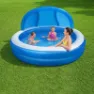 Bestway Runder Aufblasbarer Pool Mit 54337 Litern Und Sonnenschirm, Blue / white, 241 x 241 x 140cm