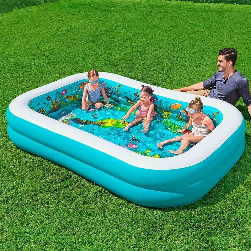 Bestway Sea Rechteckiges Aufblasbares Schwimmbad, Blue / white / multicolor, 262 x 175 x 51cm Bestway Sea Rechteckiges Aufblasbares Schwimmbad, Blue / white / multicolor, 262 x 175 x 51cm