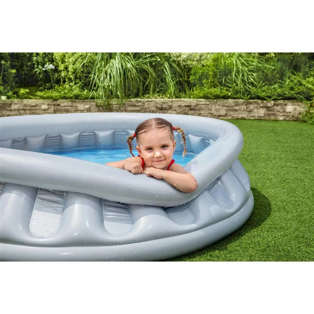 Bestway Space Ship 157x43 Cm Runder Aufblasbarer Pool, Grey / blue, 512L