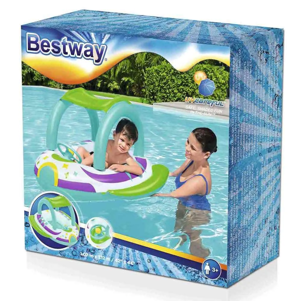 Bestway Space Splash Kinder Aufblasbares Boot, Multicolour, 107 x 112cm Bestway Space Splash Kinder Aufblasbares Boot, Multicolour, 107 x 112cm