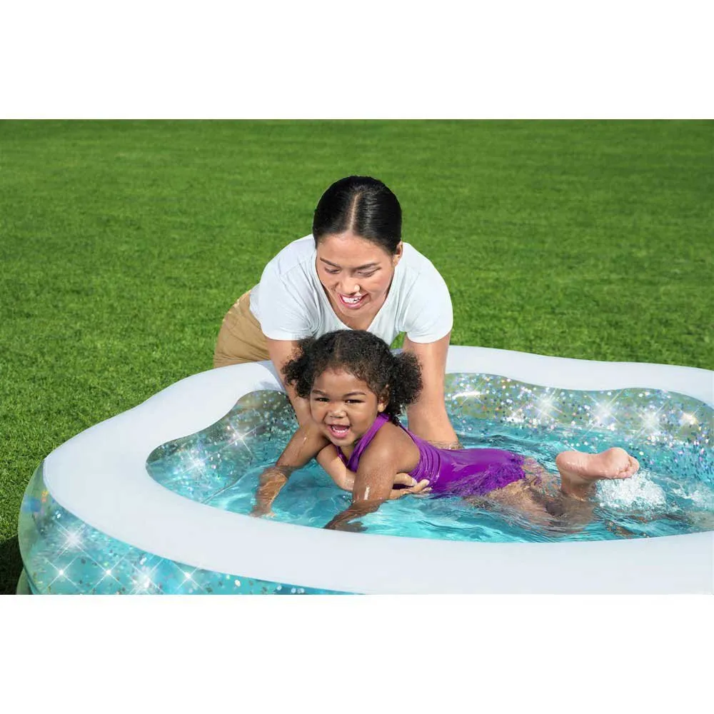 Bestway Sparkle Shell 150x127x43 Cm Runder Aufblasbarer Pool, Clear / blue, 230L Bestway Sparkle Shell 150x127x43 Cm Runder Aufblasbarer Pool, Clear / blue, 230L