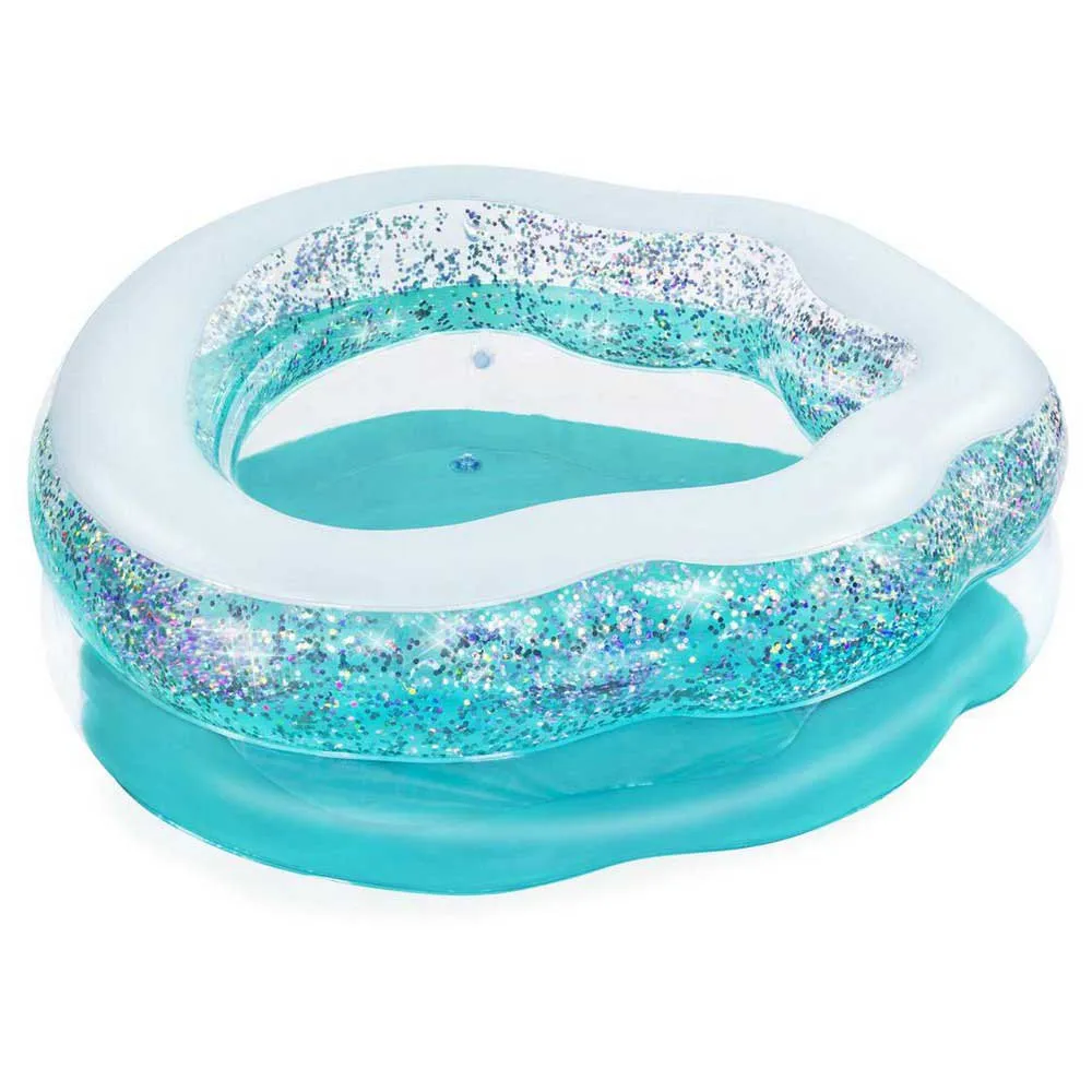Bestway Sparkle Shell 150x127x43 Cm Runder Aufblasbarer Pool, Clear / blue, 230L Bestway Sparkle Shell 150x127x43 Cm Runder Aufblasbarer Pool, Clear / blue, 230L