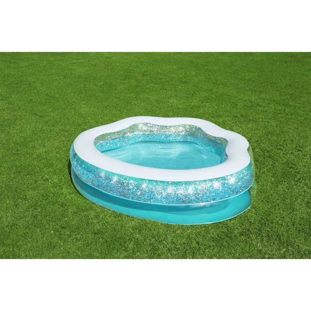 Bestway Sparkle Shell 150x127x43 Cm Runder Aufblasbarer Pool, Clear / blue, 230L Bestway Sparkle Shell 150x127x43 Cm Runder Aufblasbarer Pool, Clear / blue, 230L