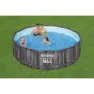 Bestway Steel Pro Max Ø 366x100 Cm Stahl Runder Aufstellpool, Grey / blue, 9150L