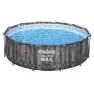Bestway Steel Pro Max Ø 366x100 Cm Stahl Runder Aufstellpool, Grey / blue, 9150L